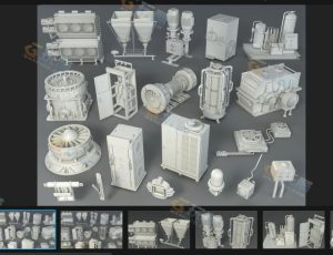 科幻工厂组件3 Blender资产库