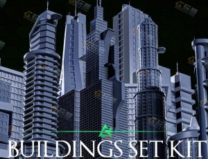 科幻城市建筑Blender资产库