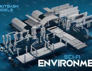 科幻墙面道具Blender资产库