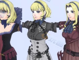 三渲二女战士模型