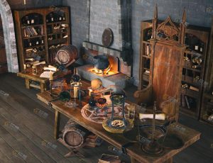 法师秘密研究室场景工程模型