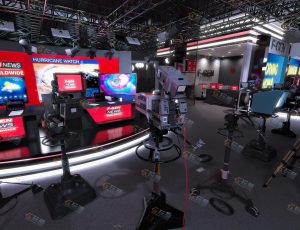 天气预报新闻电视台场景工程模型