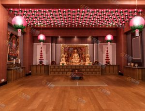 中式祭拜大厅场景工程模型