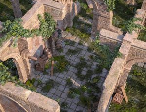 中世纪遗迹工程模型