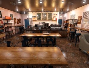 休闲高级咖啡馆工程模型