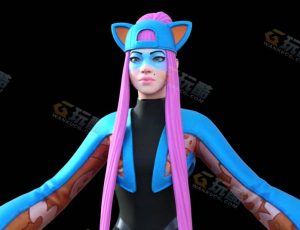 赛博科技时尚女孩模型