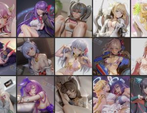 Blender卡通美女小姐姐模型全套合辑