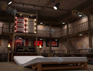 国风古代比武擂台场景工程模型