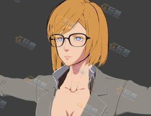 三渲二职业装美女模型