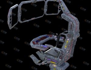 Blender资源—科技连体座椅控制台v1模型