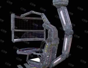 Blender资源—科技连体座椅控制台v2模型