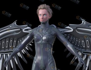 Blender资源—科技双翼纳米服特工战士模型