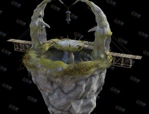 Blender资源—精灵悬浮岛工程模型
