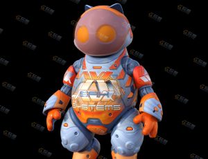 Blender资源—科幻可爱猫头机器人V2