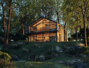 Blender资源—林中奢华简约别墅工程源文件