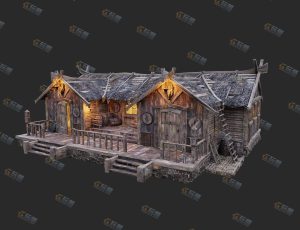 Blender资源—中世纪大木屋工程模型