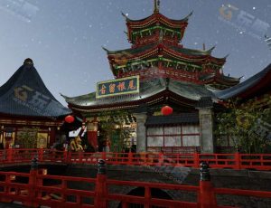 Blender素材—国风大景建筑工程源文件