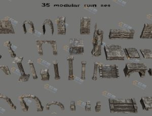 中世纪废墟Blender资产库