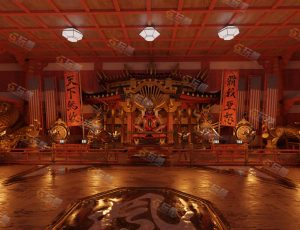 Blender素材—日本武士神庙工程源文件