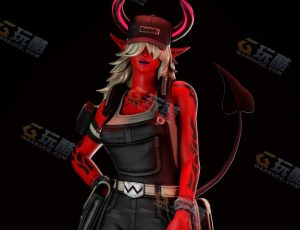 Blender素材—恶魔女孩模型