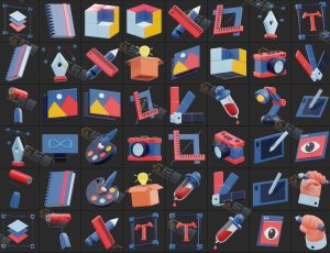 办公设计主题道具模型Blender资产库