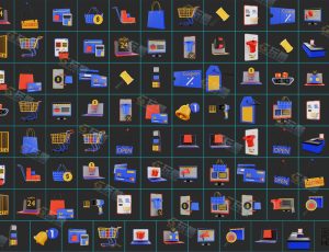 电子商务道具模型Blender资产库