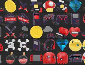 C4D电商游戏机道具模型包