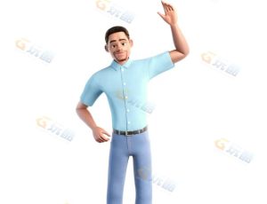 Blender资源—卡通美国大叔（带动画）