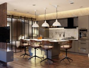 高档装修风厨房Blender工程源文件