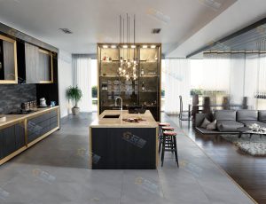 宽敞时尚厨房Blender工程源文件