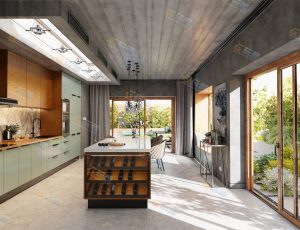 奢华装修风厨房Blender工程源文件