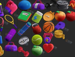 C4D WEB道具模型包