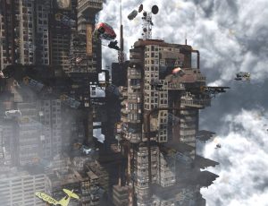 Blender资源—赛博朋克天空城工程模型