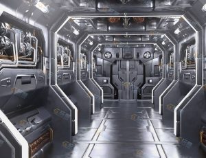 Blender资源—科技能源控制研究室走廊工程源文件