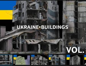 Blender素材—乌克兰城市废墟扫描模型1