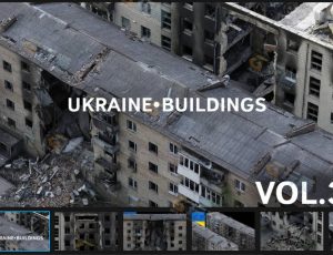 Blender素材—乌克兰城市废墟扫描模型3