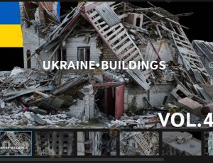 Blender素材—乌克兰城市废墟扫描模型4