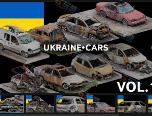 Blender素材—乌克兰破旧扫描汽车模型1