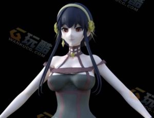 Blender素材—卡通日式美女模型