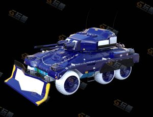 Blender素材—蓝色科幻坦克模型