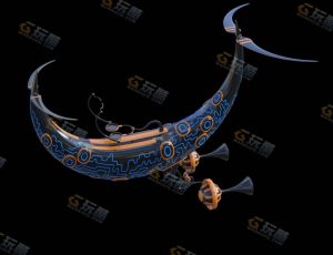 Blender素材—精灵月亮船模型