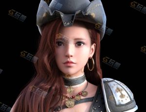 Blender素材—海盗美女模型