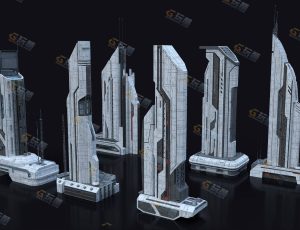 超级科技科幻建筑Blender资产库