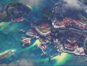 大型海上概念城堡斯堪兰斯Blender工程源文件