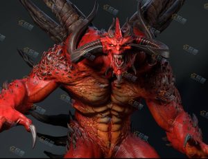 Blender素材—高精度红色恶魔BOSS模型
