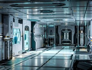 Blender素材—科技医院走廊工程源文件