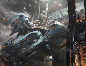 大型机甲概念组装室Blender工程源文件