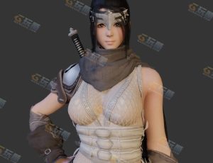 Blender素材—东方武侠女剑客CG模型