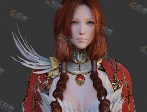 Blender素材—红发女骑士CG模型