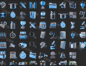 科研学习主题模型Blender资产库